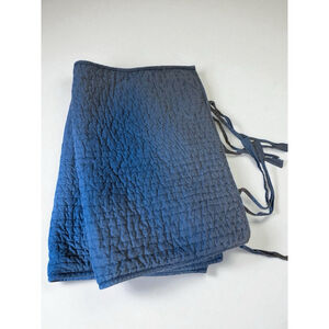 Pottery Barn Stonewashed Pick-Stitch Standard Pillow SHAMS Dark Blue Set Of (2)